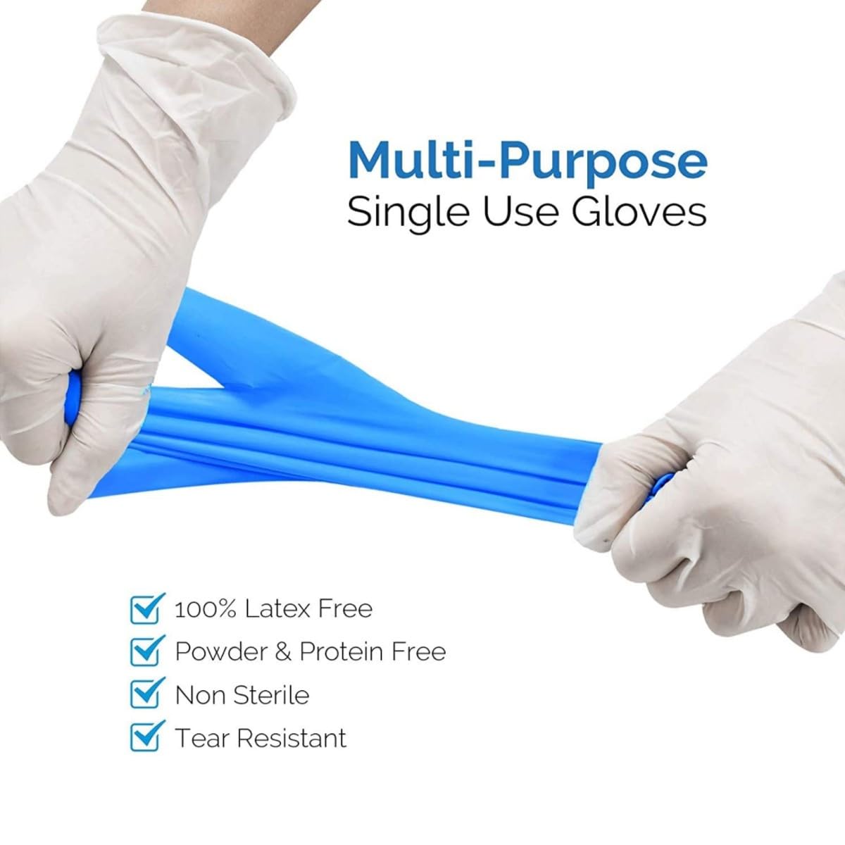 Jointown Basic Vinyl Exam Gloves, Latex-Free, Powder-Free, Disposable, X-Large, Case of 1,000, Blue