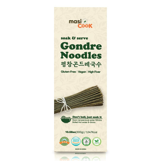 masi Cook Pyeongchang Gondre Noodles Non fried Guksu, Noodle Korean Food 곤드레국수 300g (10.58oz), 1,047Kcal
