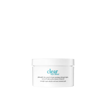 philosophy clear days ahead overnight repair acne treatment pads - with salicylic acid - remove dead skin cells to keep pores clear and prevent future breakouts - 60 ct