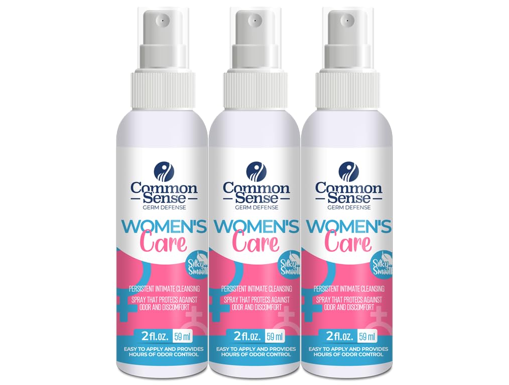 Women’s Care Intimate Cleansing Spray by Smart Common Sense, Feminine Hygiene, Long-Lasting Odor Control, 3 Pack (2 fl. oz)