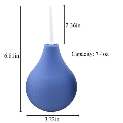 Reusable Enema Bulb Anal Douche | Colon Cleansing Cleaner for Men and Women - Water/Coffee Enema for Detox, Constipation Relief & Personal Health Detoxification (Blue)