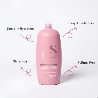 Alfaparf Milano Semi Di Lino Moisture Nutritive Leave-in Sulfate Free Conditioner for Dry Hair - Professional Salon Quality - SLS, Paraben and Paraffin Free - Safe on Color Treated Hair