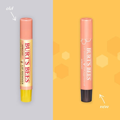 Burt's Bees Lip Balm, Moisturizing Lip Shimmer for Women, for All Day Hydration, with Vitamin E & Coconut Oil, 100% Natural, Apricot, 0.09 Ounce