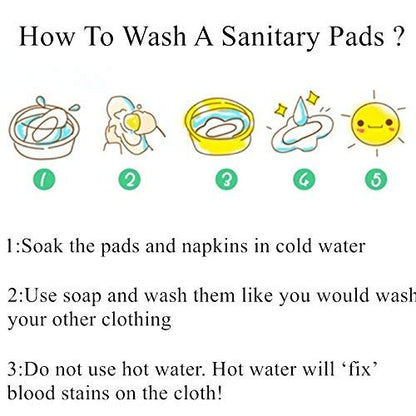 Reusable Menstrual Pads (7 in 1, 10in*7in), PHOGARY Bamboo Cloth Pad for Heavy Flow with Wet Bag, Large Sanitary Pads Set with Wings for Women, Washable Overnight Cloth Panty Liners Period Pad