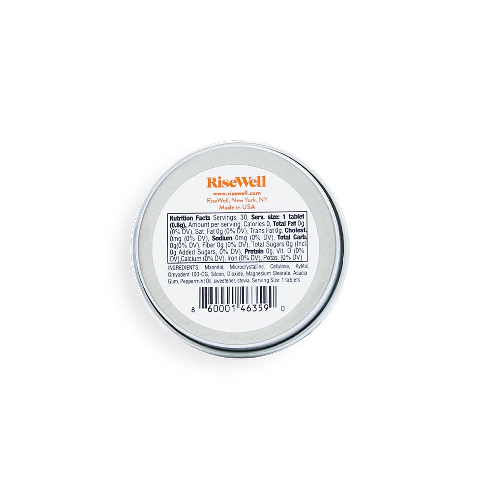 RiseWell a-HA Mint - Xylitol Mints for Dry Mouth - Hydroxyapatite Sugar Free Breath Mints - Promotes Remineralization, On-The-Go Oral Fresh Breath Mint, 30 Count