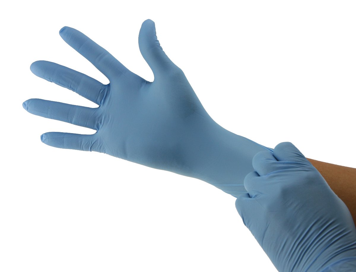 Cranberry USA CR3117 Contour Nitrile Powder Free Exam Gloves, Medium, Blue (Pack of 100)