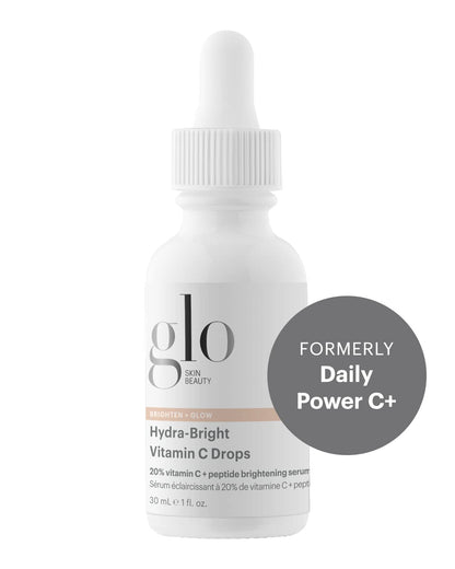 Glo Skin Beauty Hydra-Bright Vitamin C Drops - 20% Vitamin C + Peptide Brightening Serum - Formerly Daily Power C+ Serum