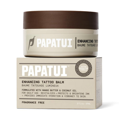 PAPATUI by Dwayne Johnson Enhancing Tattoo Balm | Revitalize, Protect and Brighten Tattoos | Enhance Color and Contrast, Instant Hydration, Fast Absorption | Made with Vitamin E | Fragrance-Free | 2oz