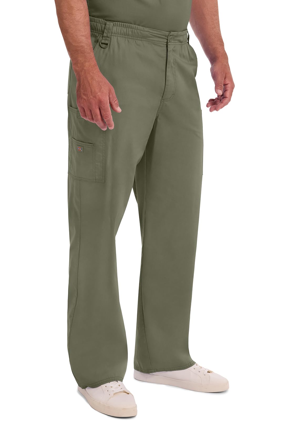 Dickies EDS Signature Cargo Pants for Men, Zip Fly Front Scrub Pant in Soft Brushed Poplin Plus Size - 81006, 5XL, Olive