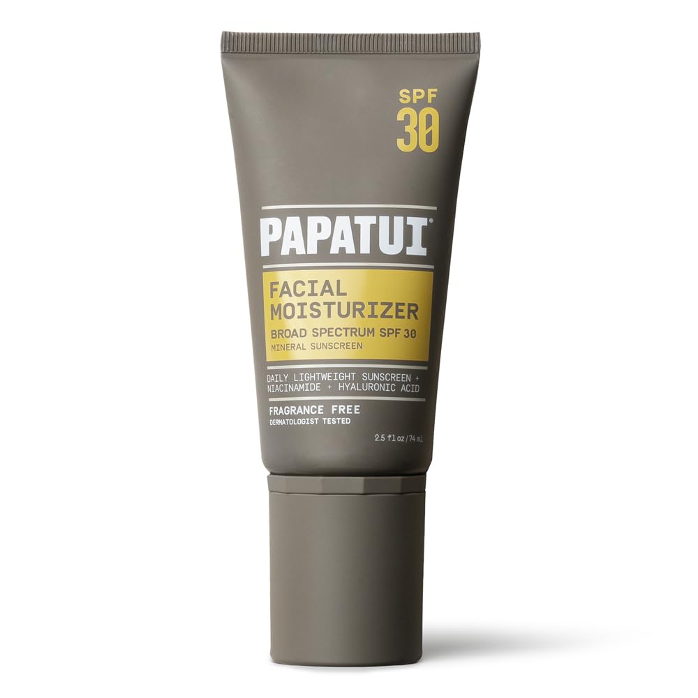 PAPATUI by Dwayne Johnson Hydrating Men's Face Moisturizer with SPF 30 | Unscented | Broad Spectrum Sun Protection | Lightweight Hydration | 2.5 fl oz (Pack of 2)