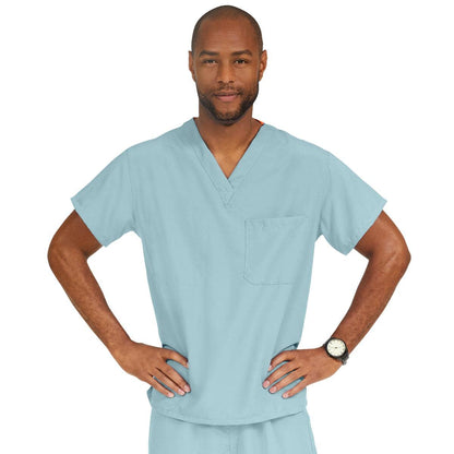 Medline PerforMAX One-Pocket Reversible Scrub Top, ANG-CC, X-Large, Misty Green