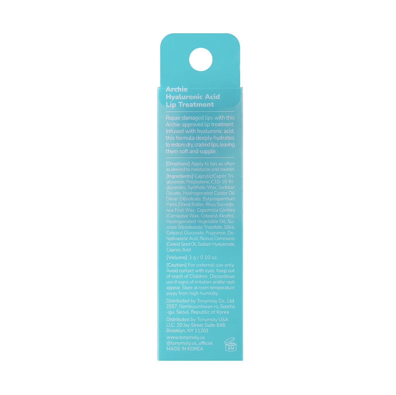 TONYMOLY x Squishmallows Archie Lip Treatment Stick – Hydrating Lip Balm with Hyaluronic Acid, Moisturizing & Plumping Lip Care for Dry, Chapped Lips, 0.49 oz
