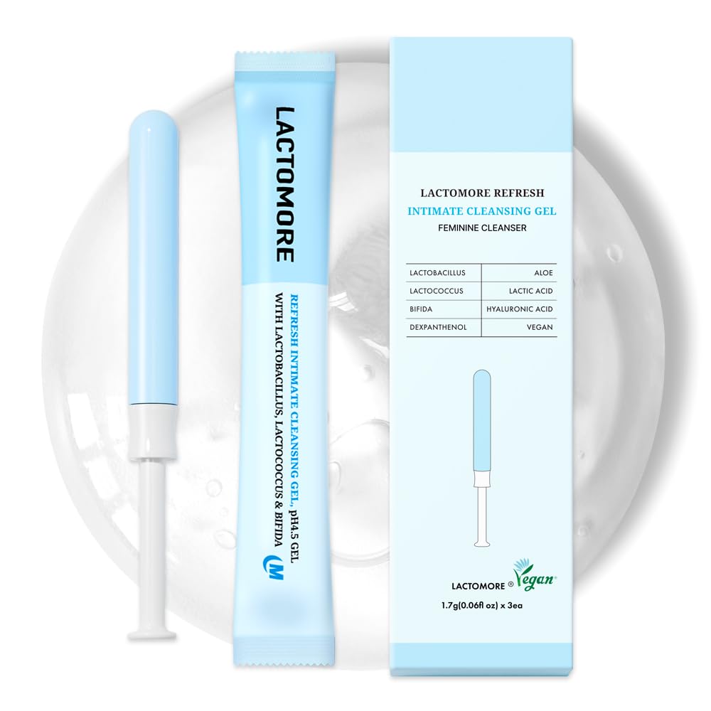 Refresh Intimate Cleansing Gel | 3 Days Care | Intimate Odor Remover | 3 Probiotics Gel | pH Balanced (0.06 Fl Oz (Pack of 3))