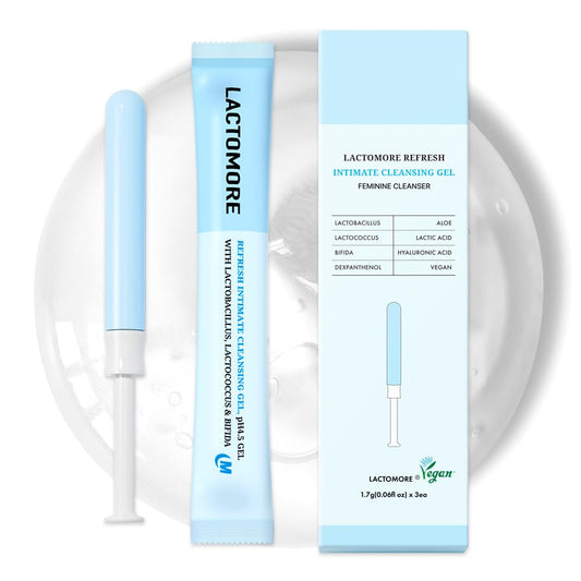 Refresh Intimate Cleansing Gel | 3 Days Care | Intimate Odor Remover | 3 Probiotics Gel | pH Balanced (0.06 Fl Oz (Pack of 3))