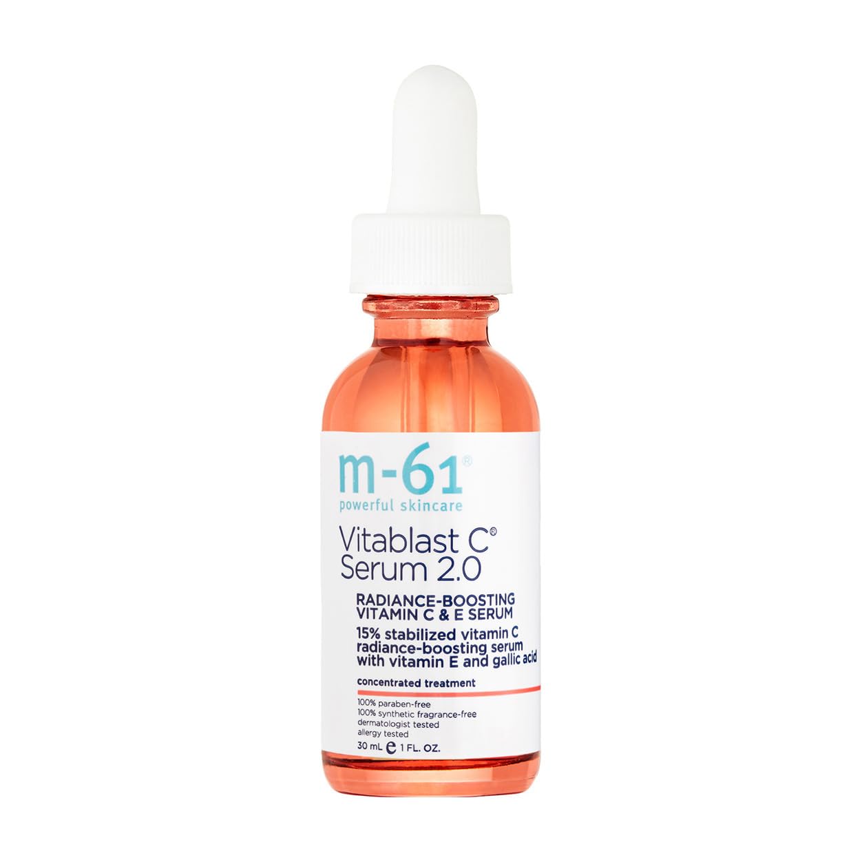 m-61 Vitablast C Serum 2.0 | Lightweight 15% Vitamin C Serum Plus Vitamin E and Gallic Acid. Oil-Free, Lightweight, Dermatologist & Allergy Tested. For All Skin Types - 1 Fl Oz
