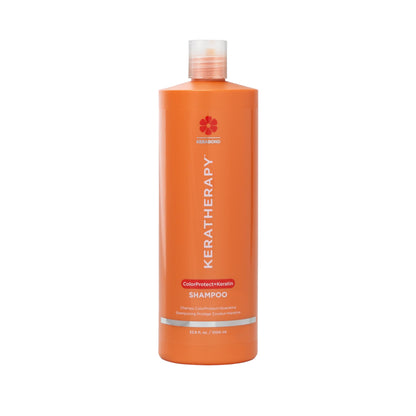 KERATHERAPY Keratin Infused Color Protect Shampoo, 33.8 fl. oz., 1000 ml - Gluten Free Color Protecting Shampoo for Color Treated Hair with Kerabond Technology, Red Raspberry Oil, Omega 3 & 6