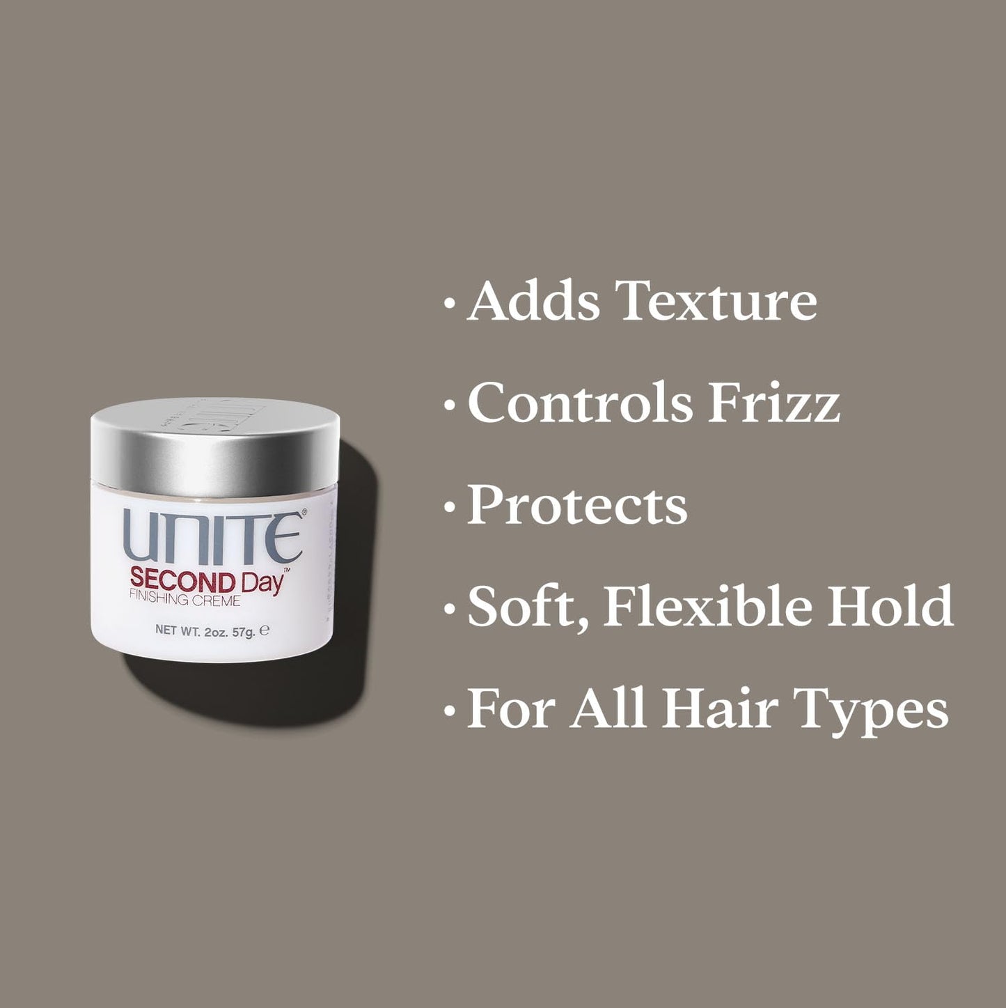 UNITE Hair – SECOND Day – Weightless Finishing Cream for Effortless, Lived-In Texture & Frizz Control – UV & Thermal Protection – 2 Oz