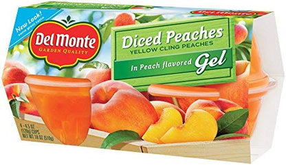 Del Monte Diced Peaches in Peach Flavored Gel Fruit Cups, 4.5 Ounce Cups (Pack of 24)