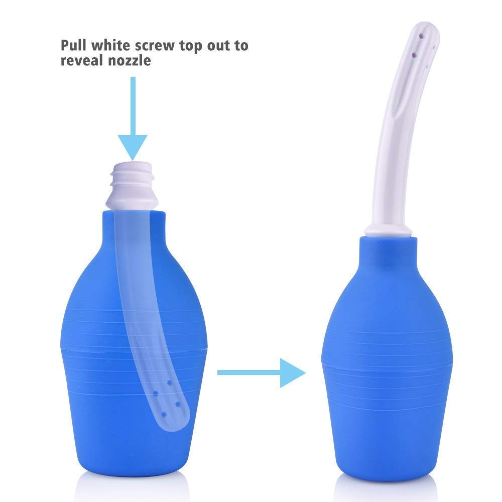 Anal Douche Enema Bulb Vaginal Douche Enema Cleaner (Black 10 oz)
