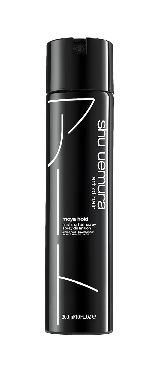 shu uemura art of hair moya hold finishing hair spray - long-lasting hold hairspray, defines styles and adds shine, lightweight micro-fine finish, for slicked back, updos, blowouts, 8.0 oz