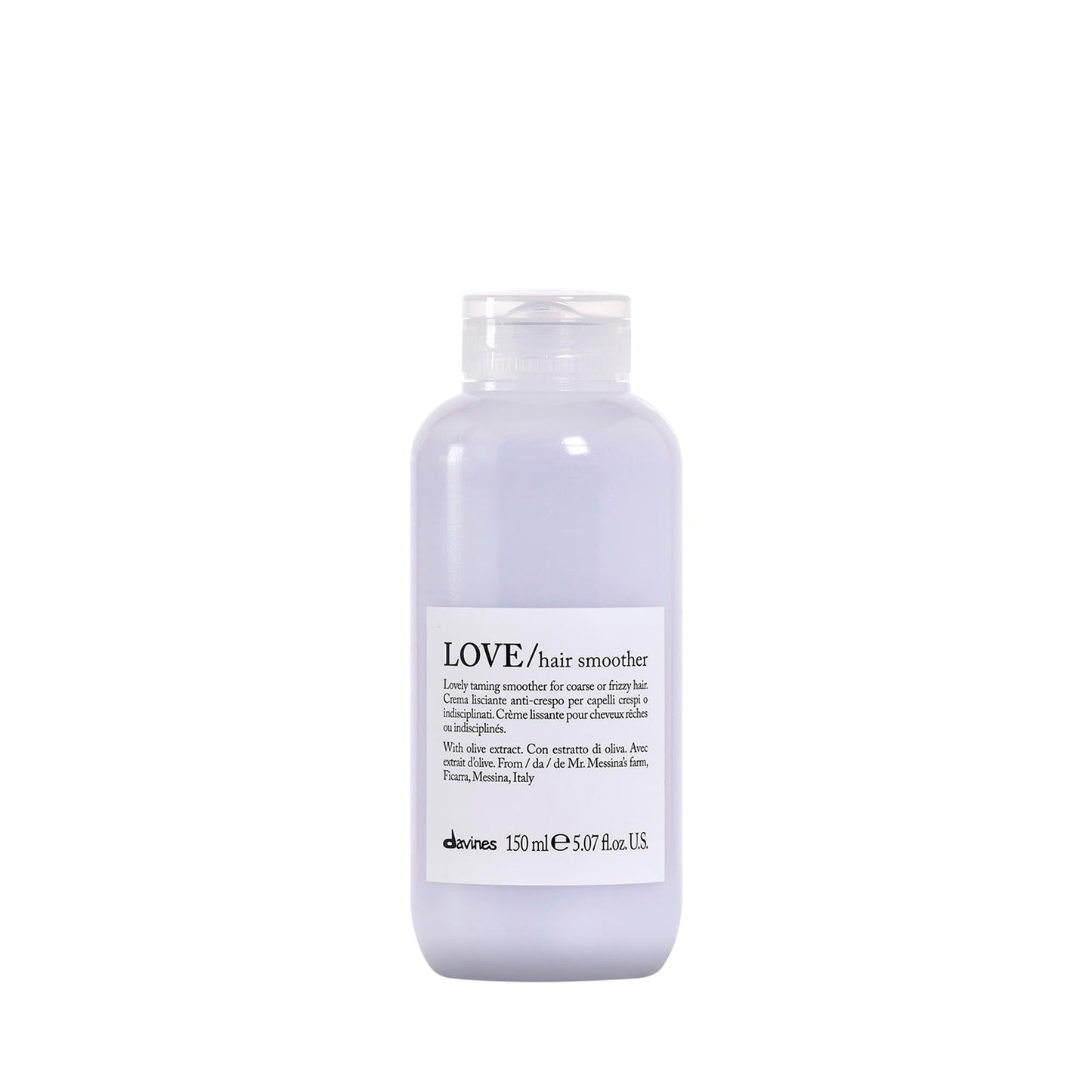 Davines LOVE Hair Smoother Cream, Taming Leave-On Anti-Frizz Formula for Wavy, Unruly, Coarse Hair - Moisturizes & Smooths Without Leaving Residues or Weighing Down with Olive Extract, 5.07 Fl Oz