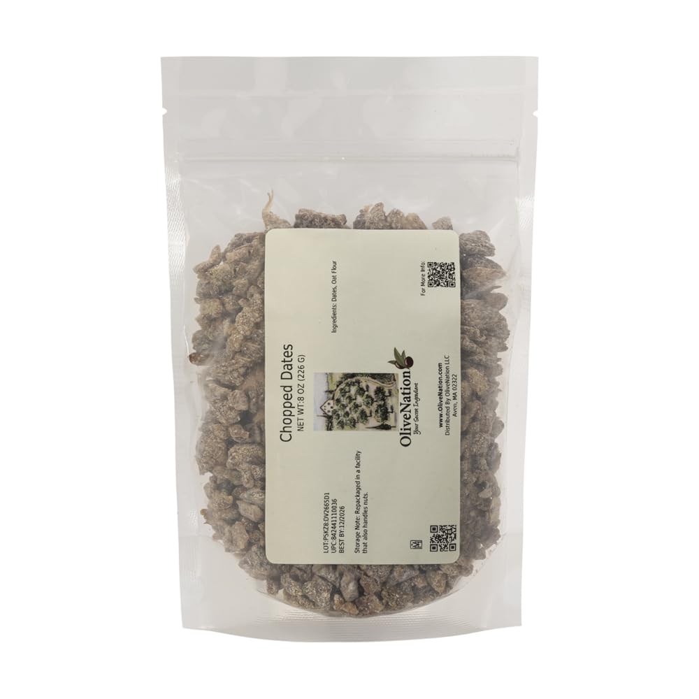 OliveNation Chopped Dates, Dusted in Oat Flour, Non-GMO, Kosher, Vegan - 32 ounces