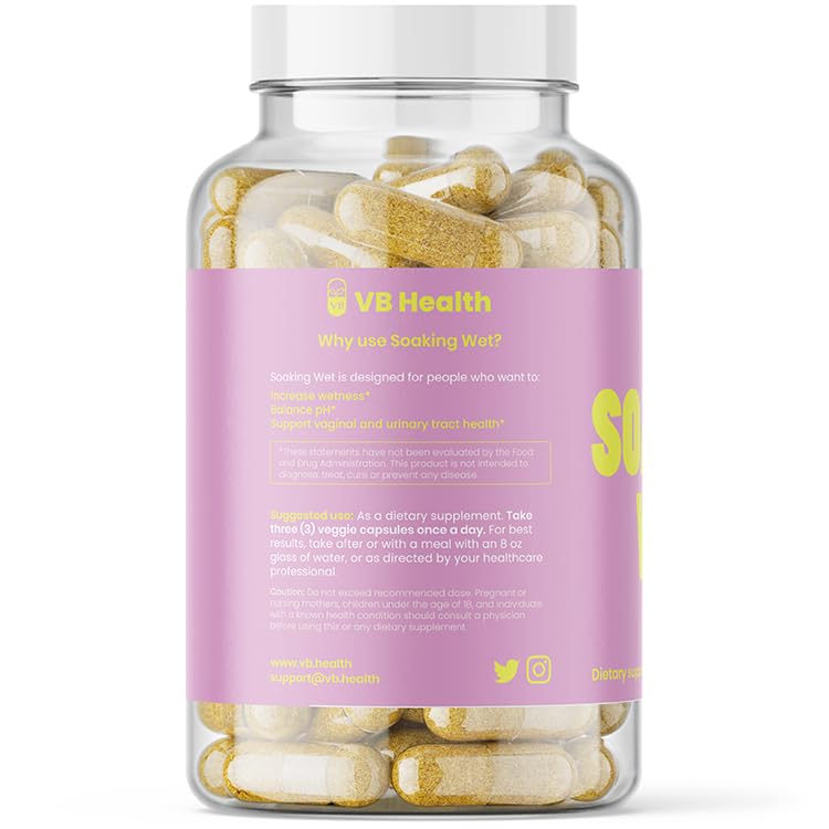 Vitaliboost Soaking Wet - Probiotic for Total Vaginal Health & Increased Wetness - 90 Capsules (1 Month Supply)