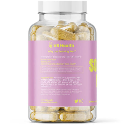 Vitaliboost Soaking Wet - Probiotic for Total Vaginal Health & Increased Wetness - 90 Capsules (1 Month Supply)
