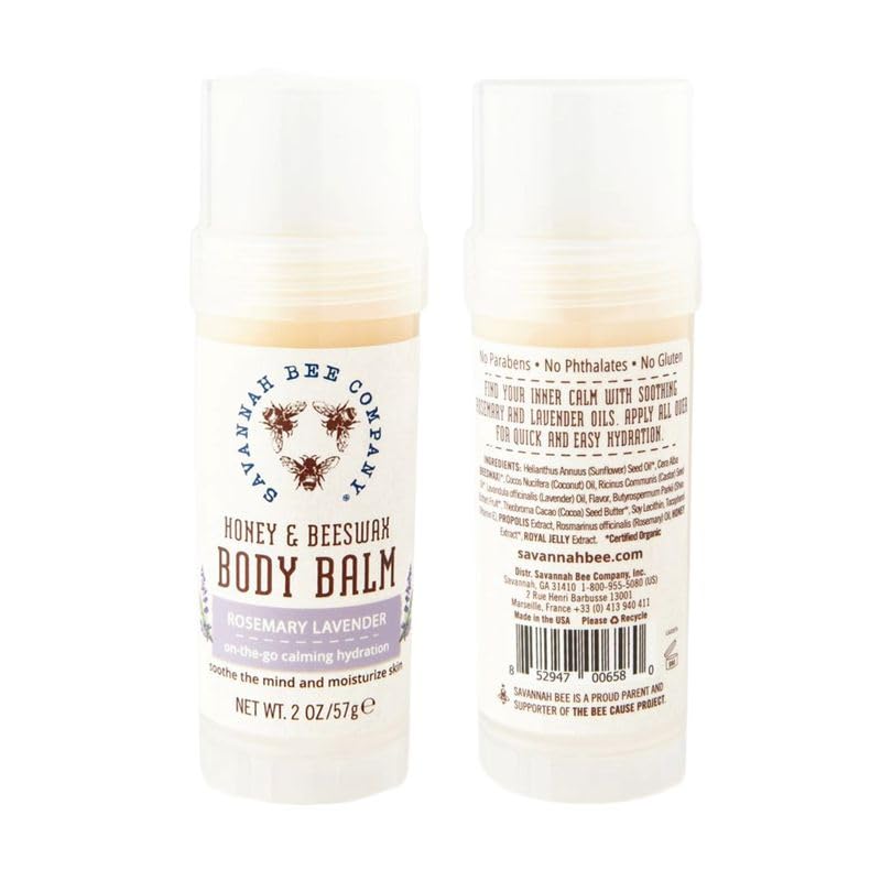 Savannah Bee Company Rosemary Lavender Body Balm - Deep Moisturizing Mess Free