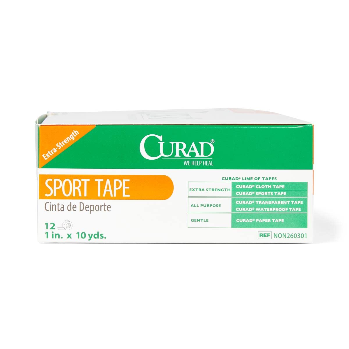 CURAD Ortho-Porous Sports Adhesive Tape, Latex Free, 1" x 10 Yards Size, Pack of 144