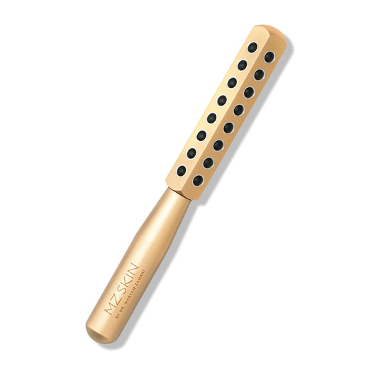 MZ Skin Tone & Lift Geranium Contouring Facial Roller 1-Unit | Sculpting Face Roller with Acupressure Pods | De-Puffs, Tones & Boosts Radiance