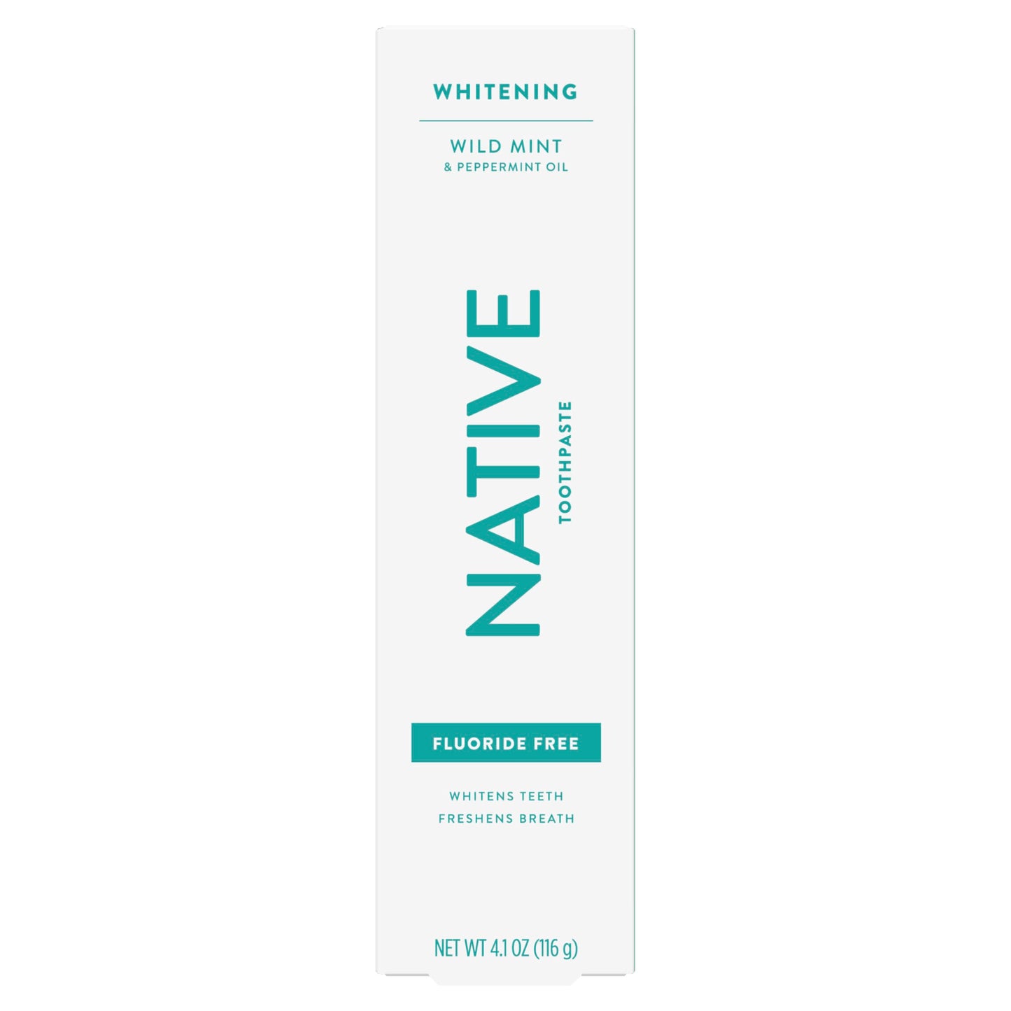 Native Fluoride Free Toothpaste, Whitening - for Adult, Kids 2+ Oral Care - Wild Mint & Peppermint Oil Flavor, 4.1oz (Pack of 3)