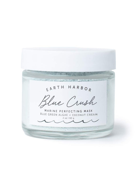 Earth Harbor | BLUE CRUSH Marine Perfecting Mask | Natural & Nontoxic | Organic Blue Green Algae, Coconut Cream & Indigo | Exfoliates & Nourishes | 2 oz