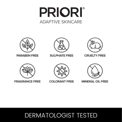PRIORI Skincare DNA Intense Recovery Face Cream, Repair, Protect, Hydrate, Soothe, Vitamin C Moisturizer, Hyaluronic Acid, Butterfly Bush, Blue Light Protection 1.7 fl oz
