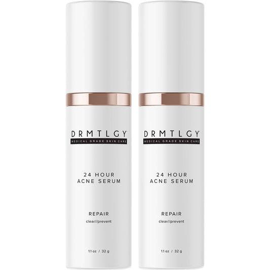 DRMTLGY Acne Spot Treatment and Cystic Acne Treatment. Acne Serum with Micronized Benzoyl Peroxide 5% and Glycolic Acid. 1.1 oz, 2 pack