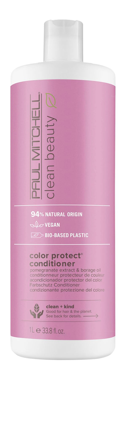 Paul Mitchell Clean Beauty Color Protect Conditioner, Replenishes, Extends Color Vibrancy, For Color-Treated Hair