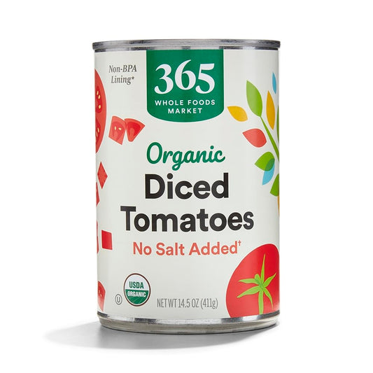 365 By Whole Foods Market, Organic Diced Tomatoes, No Salt Added, 14.5 Ounce