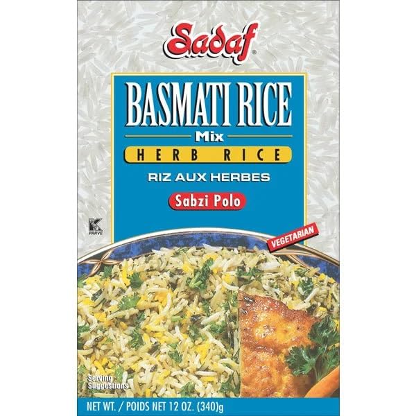 Sadaf Sabzi Polo - Herb Basmati Rice Mix - Traditional Middle Eastern Meal - Arroz Basmati Mix - Authentic Persian Cuisine - Kosher - 12 Oz