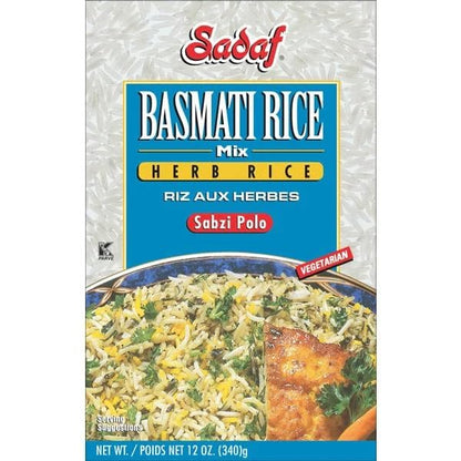 Sadaf Sabzi Polo - Herb Basmati Rice Mix - Traditional Middle Eastern Meal - Arroz Basmati Mix - Authentic Persian Cuisine - Kosher - 12 Oz