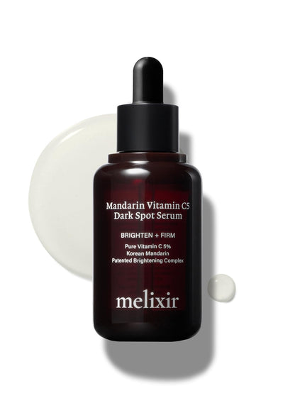 Melixir Mandarin Vitamin C5 Serum, Enhances Radiance with 5% Ascorbic Acid & Centella Asiatica, For Uneven Tone & Texture, Lightweight Anti-Aging Daily Serum, Korean Skincare (1.0 fl.oz./30ml)