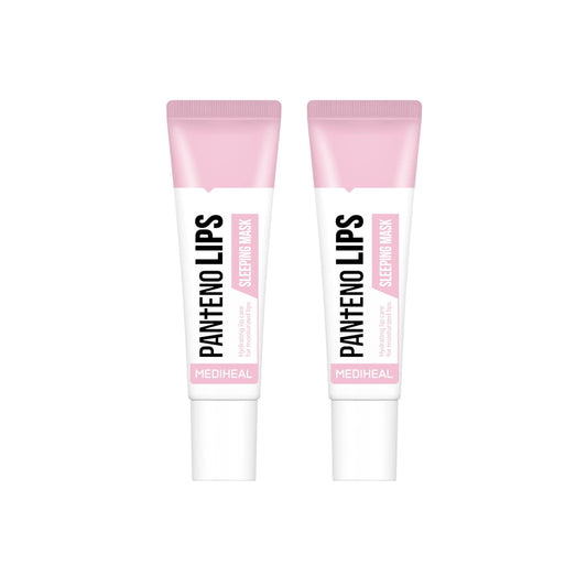MEDIHEAL Pantenolips Sleeping Mask 2 Pack Light-weighted Colorless Gel Type - Panthenol, Shea Butter, Vitamin E, Berry Extract