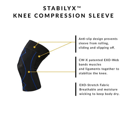 CW-X Men's Stabilyx Knee Support Compression Sleeve