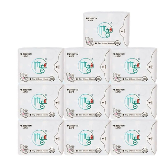 Radiant Feminine Pads for Women with Wings, Extra Heavy Absorbency, Unscented (Regular Pads x10, 80 Count Total)