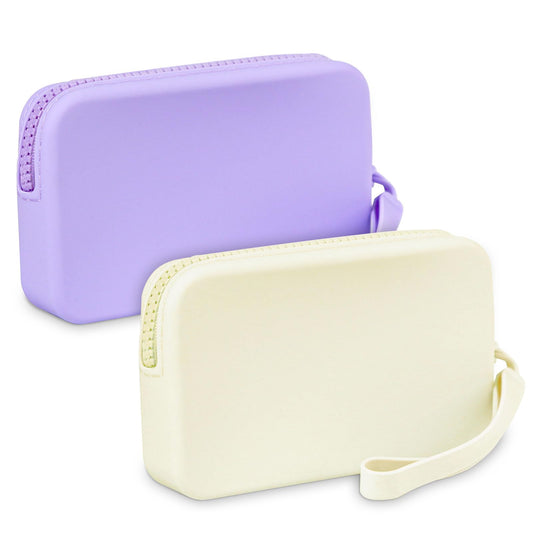 Silicone Period Bags, 2 Pcs Tampon Pouch with Zipper and Handle, Sanitary Napkin Holder for Purse, Keeping Discreet Feminine Products