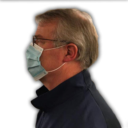 MAGID MM001 Disposable Face Masks with Adjustable Nose Clip, Triple-Layer Construction, Non-Woven Material, Blue