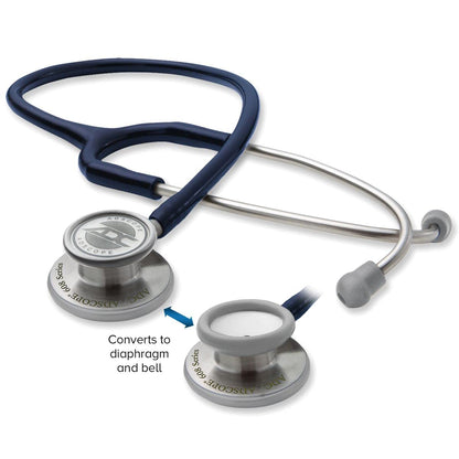 ADC Adscope 608 Convertible Clinician Stethoscope with Tunable AFD Technology, Adult Diaphragm and Adult Bell or Pediatric Diaphragm, 31 inch Length, Navy
