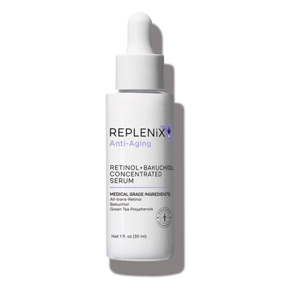 Replenix Anti-Aging Retinol + Bakuchiol Concentrated Face Serum, Medical-Grade Facial Treatment for Mature, Uneven Skin (1 fl. oz)