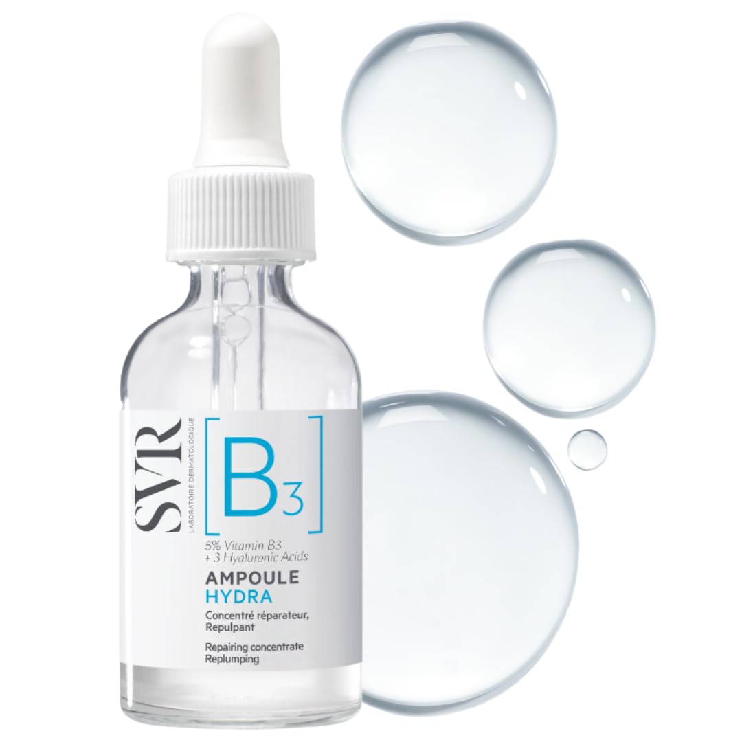 SVR Concentrate Hydra Plumping Face Serum With Niacinamide And 3 Types Of Hyaluronic Acid. Moisturize, Visibly Plumps And Reduces The Appearance Of Fine Lines. Fragrance Free Care, 1 Fl.oz.