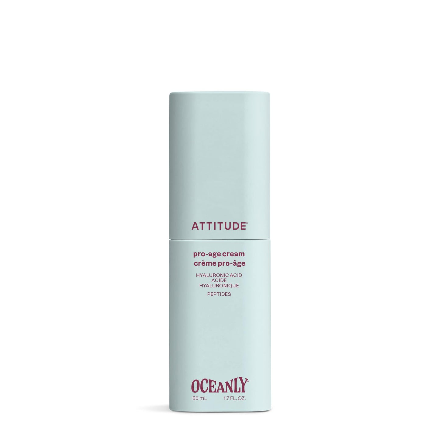 ATTITUDE Anti Aging Face Cream, With Hyaluronic Acid, Peptides & Ceramides, For Wrinkles & Fine Lines, Fragrance Free Skincare, Dermatologically Tested, For Women & Men, EWG Verified, Vegan, 1.7 Fl Oz