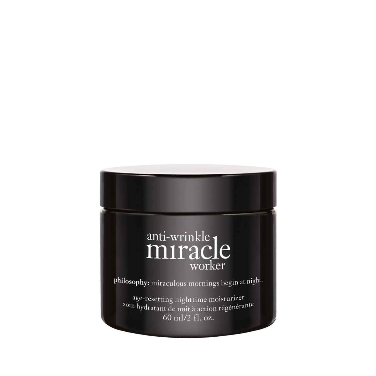 philosophy anti-wrinkle miracle worker line-correcting overnight cream face moisturizer - with vitamin C & hyaluronic acid - counteracts stress-induced damage for smoother skin - 2 fl oz